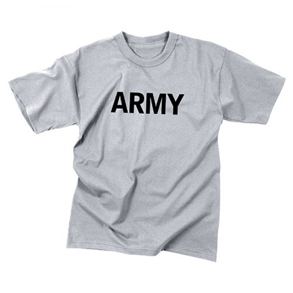 Tričko army detské s nápisom ARMY ŠEDÉ